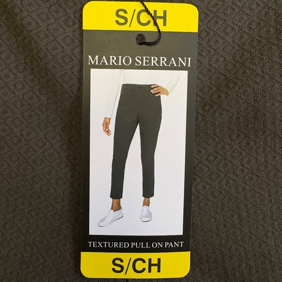 Mario Serrani Textured Slim Pull-On Pants, Green/Diamond Pattern, Small, NWT - Picture 2 of 13